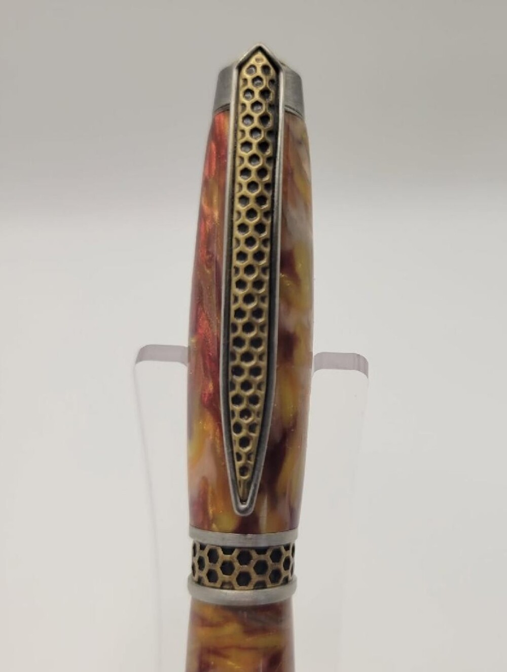 Honeycomb Twist Pen Dressed In A Dragons Breath Acrylic Blank - Picture 3 of 5